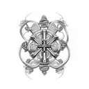 rosary with cross tattoo design idea