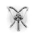 rosary with cross tattoo design idea