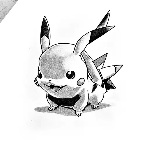 pikachu avec une combinaison de dracaufeu tattoo design idea