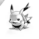 pikachu avec une combinaison de dracaufeu tattoo design idea