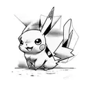 pikachu avec une combinaison de dracaufeu tattoo design idea