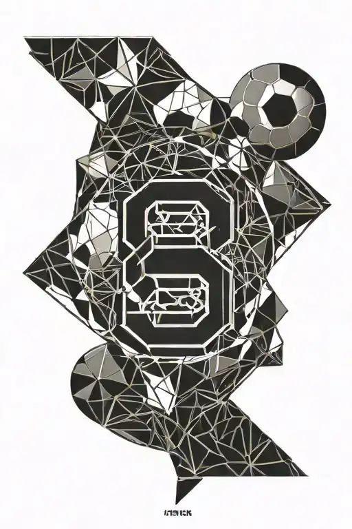 football number 8 ball tattoo design idea