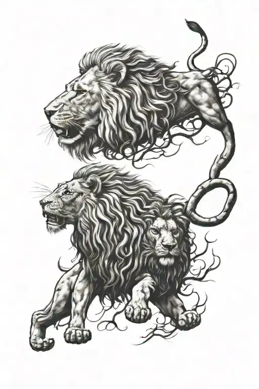 biblical Daniel lions den tattoo design idea