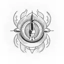 plantes, space , astronaut, flames, rocket ship  tattoo design idea