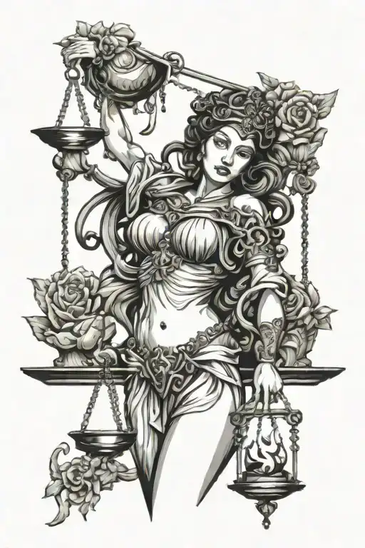 Goddess Themis tattoo design idea