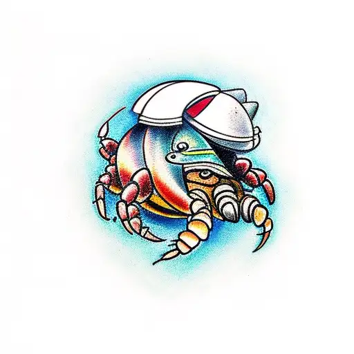 hermit crab  tattoo design idea
