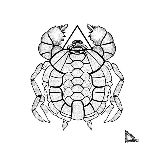 hermit crab holding stick tattoo design idea