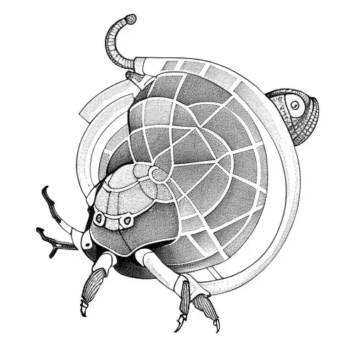 hermit crab holding stick tattoo design idea