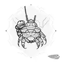 hermit crab holding stick tattoo design idea
