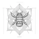 hermit crab holding stick tattoo design idea