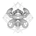 hermit crab holding stick tattoo design idea