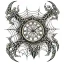 time,  spider web tattoo design idea