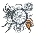time,  spider web tattoo design idea
