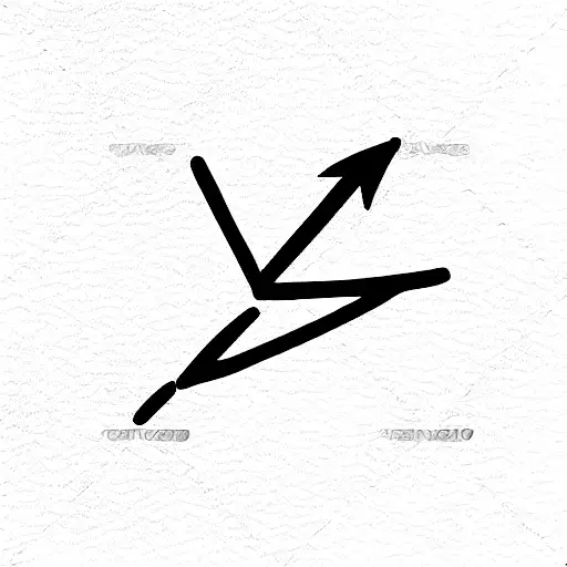 Letter M with three arrows tattoo design idea