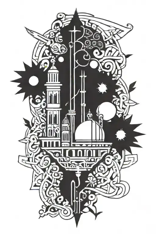 palestine symbol incorporating elements tattoo design idea