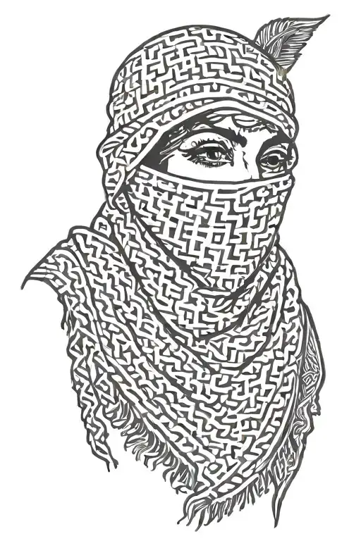 Palestine keffiyeh tattoo design idea