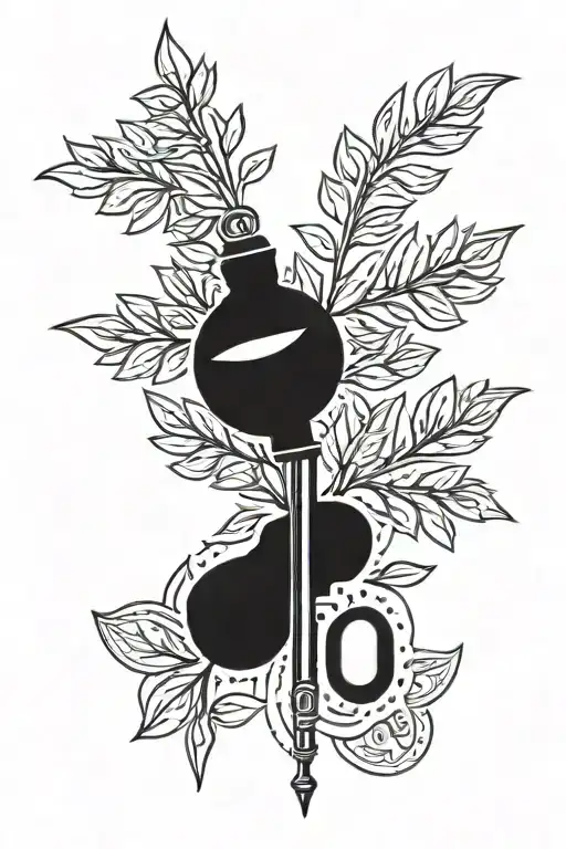 palestine key with olive branch tattoo design idea