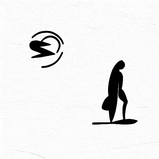 broken surfboard tattoo design idea