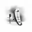 broken surfboard tattoo design idea