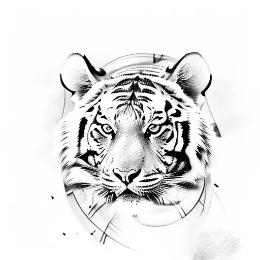tiger with scratches on chest tattoo design idea