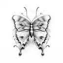 A Butterfly, half normal, half melting away tattoo design idea