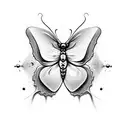 A Butterfly, half normal, half melting away tattoo design idea