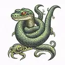 snake with scuba gear tattoo design idea