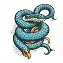 snake with scuba gear tattoo design idea
