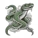 snake with scuba gear tattoo design idea