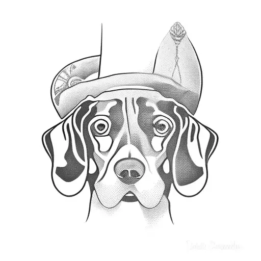 Salvador dali Style Beagle  tattoo design idea