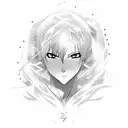 A lightning bolt transforming into an anime character tattoo design idea