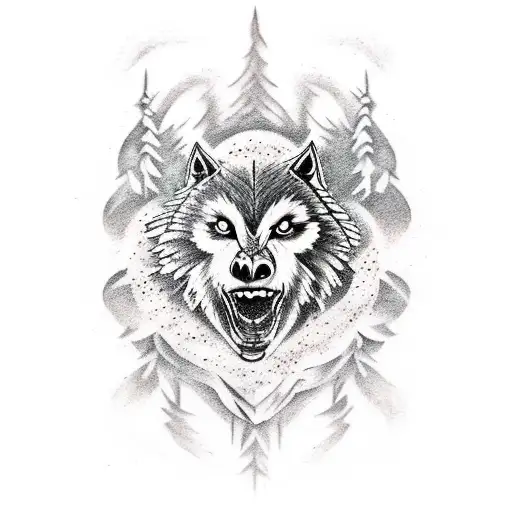 teen wolf tattoo design idea