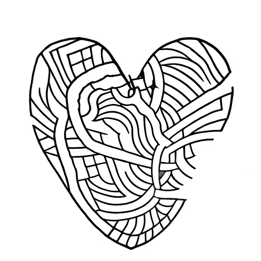 kintsugi heart tattoo design idea