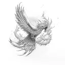 Phoenix Black ando red tattoo design idea