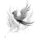 Phoenix Black ando red tattoo design idea