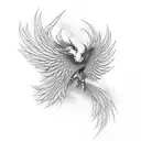 Phoenix Black ando red tattoo design idea