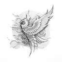 Phoenix Black ando red tattoo design idea
