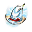 Seagull sailor smoking pipe and a hat tattoo design idea