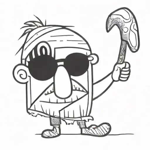 old man lumberjack funny tattoo design idea