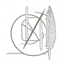 oscar with ogham alphabet. integrate date 18082023 and a divine spear. sleek design tattoo design idea