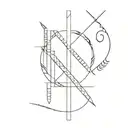 oscar with ogham alphabet. integrate date 18082023 and a divine spear. sleek design tattoo design idea