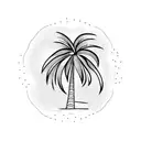 Palm Tree voyage tattoo design idea