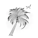 Palm Tree voyage tattoo design idea
