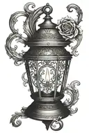 gothic candle lantern no flame tattoo design idea