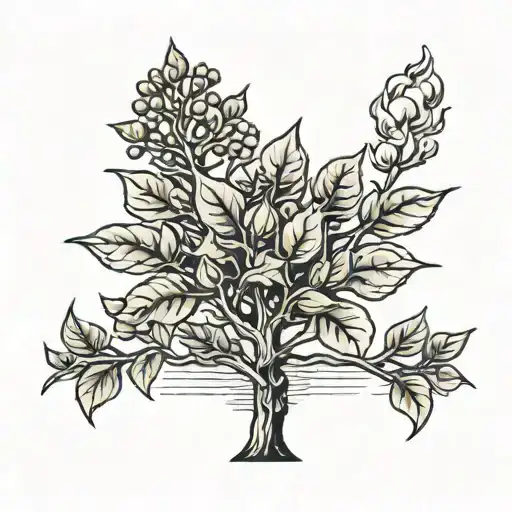 burning bush tattoo design idea