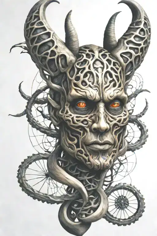 devil dna strand double helix tattoo design idea