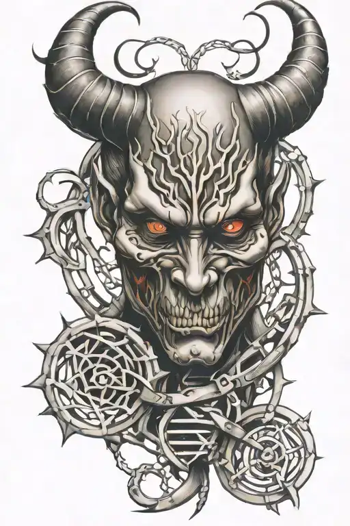 devil dna strand double helix tattoo design idea