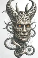 devil dna strand double helix tattoo design idea