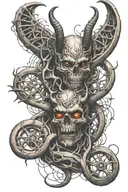 devil dna strand double helix tattoo design idea