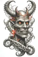 devil dna strand tattoo design idea